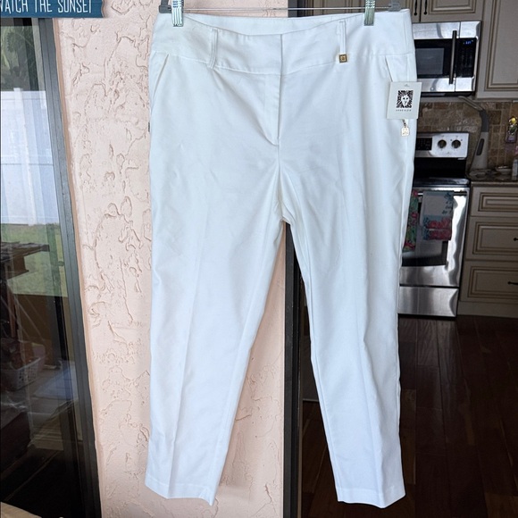 Anne Klein Women's Cream Ankle Pants - Picture 1 of 8